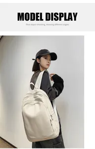 Sac à dos d'affaires en cuir PU, grande capacité pour transport quotidien détail.