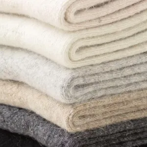Thickened warm cashmere wool mid-calf socks for autumn and winter, solid color soft cozy daily socks.
