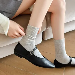 Spring summer women thin cotton mesh crew socks cute clover hollow breathable fashion hosiery