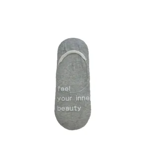 Women breathable cotton invisible boat socks casual anti-slip grey low-cut socks