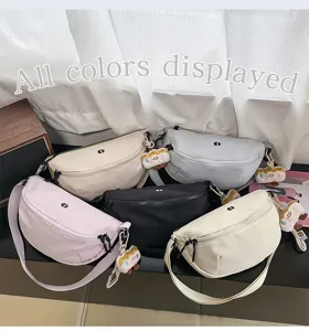 Candy color casual sports fanny pack waist bag versatile womens shoulder crossbody bag