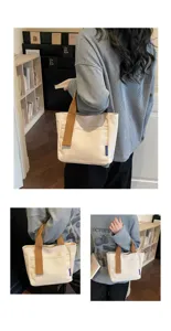 Borsa a mano in tela da donna borsa a spalla casual quotidiana elegante minimalista