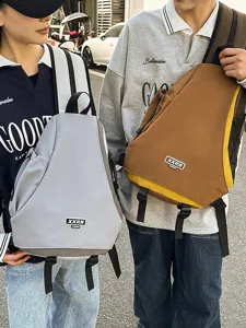 Zaino triangolare streetwear alla moda borsa a tracolla casual per uomo e donna nuovo