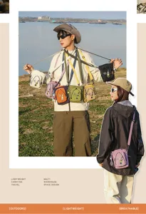 Bolso de hombro informal de lona para teléfono móvil al aire libre viaje ligero estilo