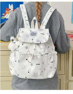 Japanischer Harajuku Stil süßer Stern Print großer Kapazität Mädchen Schulrucksack für Alltag