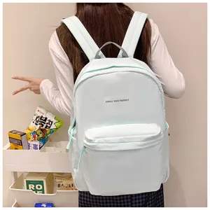 Grosses Kapazitaet Schuelerrucksack Rucksack mit einfachem Buchstaben Druck fuer Alltag