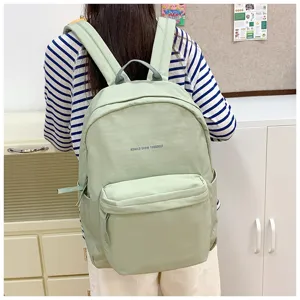 Minimalistischer Buchstaben-Schulrucksack, große Kapazität, lässiger Daypack für Jugendliche.