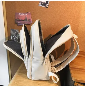 Vue détaillée grand capacité PU cuir hommes affaires sac à dos loisir navete cartable