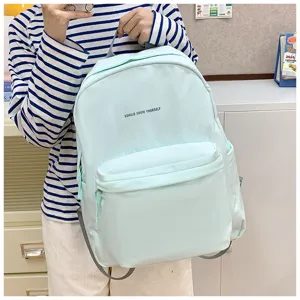 Minzgrüner minimalistischer Rucksack mit großem Fassungsvermögen für Schule und Alltag