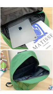 Gruener grosser Kapazitaet Studenten Rucksack minimalistische Schultasche Alltag neu