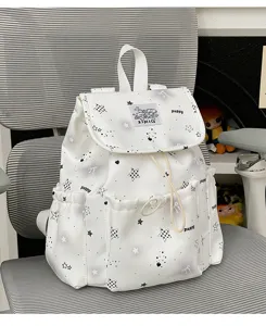 Japanischer Harajuku-Stil süßer Sternen-Print großer Kapazität Studenten Rucksack Alltag.