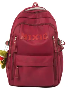 Classic minimalist nylon school backpack with large capacity, durable student bookbag for daily use.