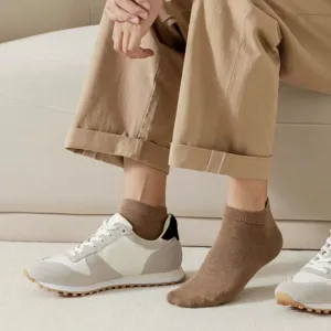 Men Cotton Socks Spring Summer Casual Solid Color Short Tube Breathable Antibacterial Deodorant Athletic Socks