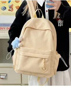 Casual minimalist solid color large capacity school backpack for daily commute and travel.