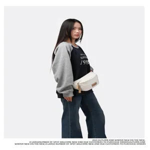 Unisex lässige Canvas-Brusttasche, japanischer und koreanischer Retro-Gürteltasche für den Alltag