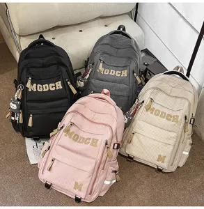 Student school backpack large capacity casual multi-pocket book bag for daily school use