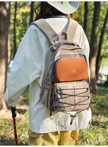 Outdoor casual college style colorblock large capacity student backpack for travel hiking.