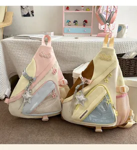 Japanischer süßer Ins-Farbblock-Rucksack Damen multifunktional große Kapazität Ita Bag