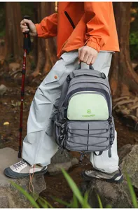 Large capacity hiking backpack colorblock travel school bag casual outdoor daypack for men