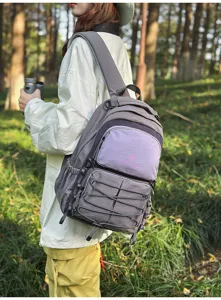 Outdoor casual multi-pocket contrast color backpack large capacity travel school bag