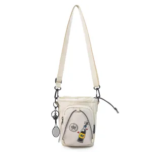 Bolso bandolera beige para móvil exterior senderismo pequeña bolsa mensajero casual