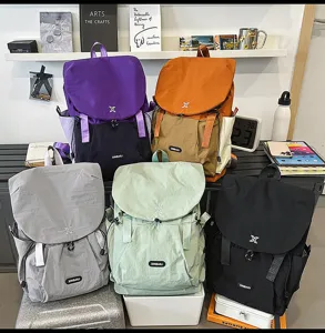 Grand sac à dos de loisir color block grande capacité léger voyage sport randonnée extérieur