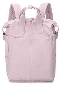 Zaino rosa pallido minimalista ed elegante per il commuting quotidiano e la scuola.