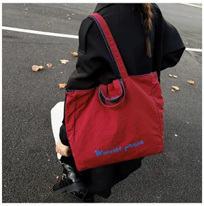 Borsa tote casual reversibile di grande capacità per donna, elegante borsa a spalla.