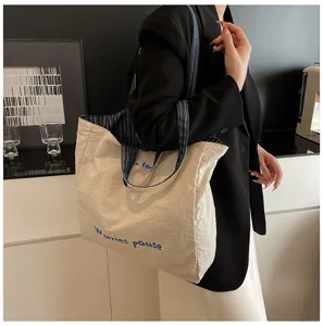 Borsa tote casual in tela da donna di grande capacità borsa a spalla elegante per lavoro quotidiano
