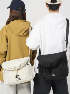 Trendy cargo messenger bag for men and women, large capacity stylish shoulder bag for daily use.