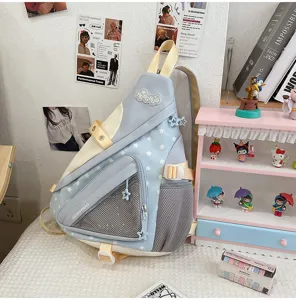 Japanischer Stil süßer Ins Farblock große Kapazität Damen multifunktionaler Rucksack Detail