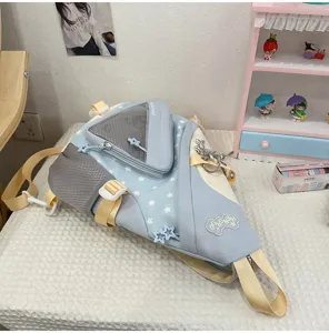 Japanischer Stil süßer farbblockierter multifunktionaler Rucksack Ita-Tasche für Damen