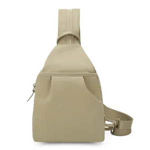Minimalistische einfarbige Nylon-Brusttasche, leichte Umhängetasche für tägliche Reisen.