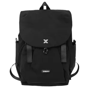 Sac à dos noir de grande capacité pour le sport en plein air avec boucle et poche avant.