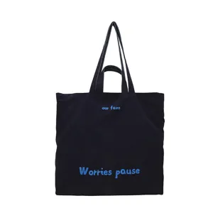 Grande borsa shopper in tela di grande capacita con doppia tracolla casual per le donne
