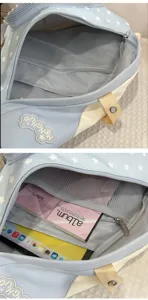 Zaino multifunzionale colorblock giapponese grande capacità borsa a tracolla casual