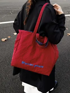 Borsa tote rossa grande capacita stile coreano borsa a spalla casual per donna lavoro.