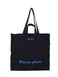 Grande borsa tote in tela con doppi manici borsa a spalla casual da donna elegante