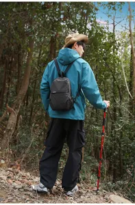 Mochila unisex de nailon con cuadro minimalista elegante bolso de viaje casual diario