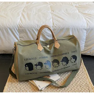 Grote canvas reistas sporttas casual schoudertas weekendtas voor dames en heren reizen