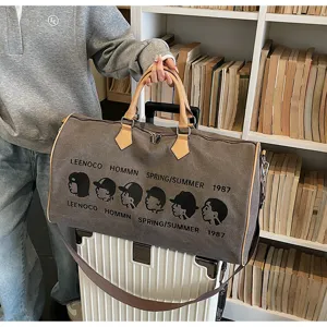 Grote capaciteit canvas reistas duffel tas voor dames en heren, casual schouder fitness tas.