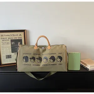 Casual canvas reistas grote capaciteit schoudertas weekendtas voor dames en heren