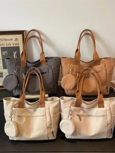 Τσάντα tote από καμβά γυναικεία τσάντα ώμου μεγάλη χωρητικότητα καθημερινή τσάντα