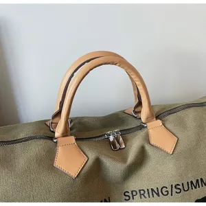 Canvas reistas handvat detail, kaki grote capaciteit casual forensische fitness tas.