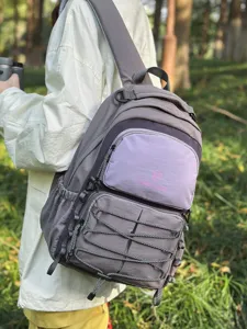 Trendy college style large capacity color matching backpack for students travel and outdoor sports.