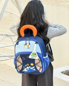 Joli sac à dos colorblock pour tout-petit de 3 à 6 ans, cartable de dessin animé léger