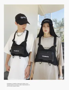 Taktische Brusttasche für Herren und Damen, multifunktionale Hip-Hop Streetwear Weste.