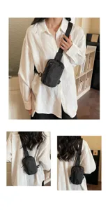Grid sports travel chest bag for women, stylish Harajuku style single shoulder messenger bag.