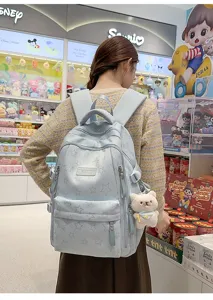 Cute star student student backpack large capacity school book bag for teenage girls daily use