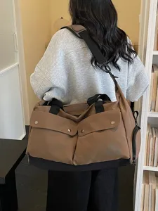 Herren Reisetasche Große Kapazität Segeltuch Wasserdicht Outdoor Sport Fitness Handtasche Umhängetasche Lässige Mehrfachtaschen Schultertasche